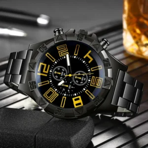 kf-Sd4708ae83bb5472584476e1b7131e9fbQ New Fashion Men Quartz Watches Luminous Pointer Stainless Steel Luxury Business Watch for Men Blu-ray Dial Waterproof Male Clock