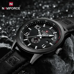 kf-Sda97bb56ce1a415ab0279ab059a0c1d6o NAVIFORCE Original Men's Watches Simple Fashion Waterproof PU Strap Luminous Date Week Male Quartz Wristwatch Relogio Masculino