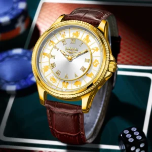 kf-Sea303f256cdc43e59842b1509852c4edo LIGE Fashion Leather Watch For Men Creative 12 Constellation Big Dial Watch Men Casual Luminous Waterproof Quartz Chronograph