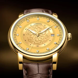 LOBINNI 19008 New 41MM Men's Mechanical Watch MIYOTA 8215 Automatic Movement Sapphire Crystal 50M Waterproof Classic Wristwatch