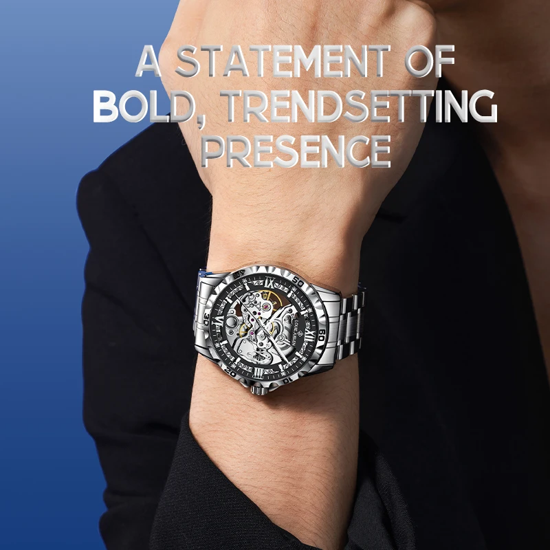 kf-Sec81a5917f5c4eb687b6b5dcf1db2fadb New Steampunk Skeleton Men's Watch Luxury Automatic Mechanical Watches Luminous Waterproof Stainless Steel Strap Hollow Watch