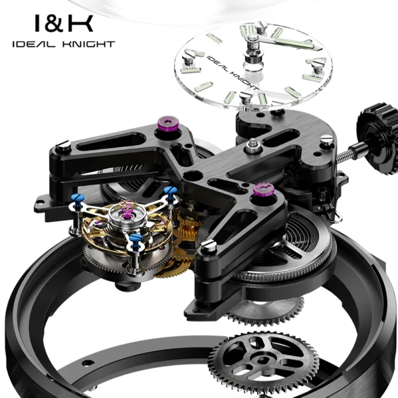 kf-Sfc7427ed0873440da43925be90029e44D IDEAL KNIGHT 6801 Tourbillon Watch Man Automatic Mechanical Wristwatch for Men Women Original Leather Strap Waterproof