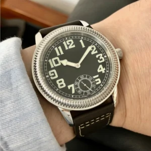 kf-Sfd8c22fddb6b46b595c3ef49be9c2393Q 44mm No Logo Black Dial Green Digital Asian 6498 17 Jewels Hand Wind Movement Men's Mechanical Luminous ST3621 Watch GR0822-25